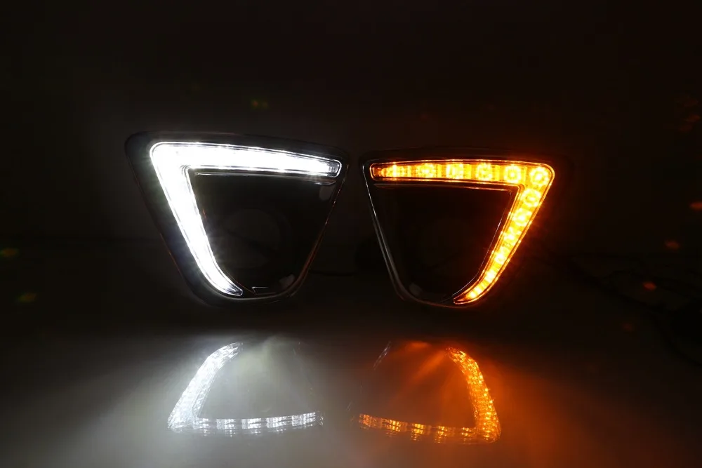 CSCSNL 2 шт. 12 В светодиодный ные дневные ходовые огни DRL с желтым поворотным сигналом