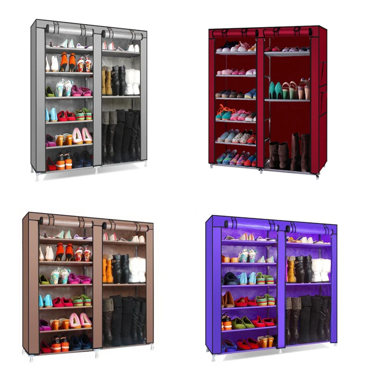 Двухрядная 6 ярусная полка для обуви 9 ячеек хранения шкаф органайзер склад в США