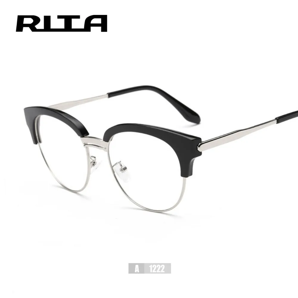 Мода Женщин Заклепки Кошка Глаз Очки Кадров Рита Бренд Дизайнер Унисекс