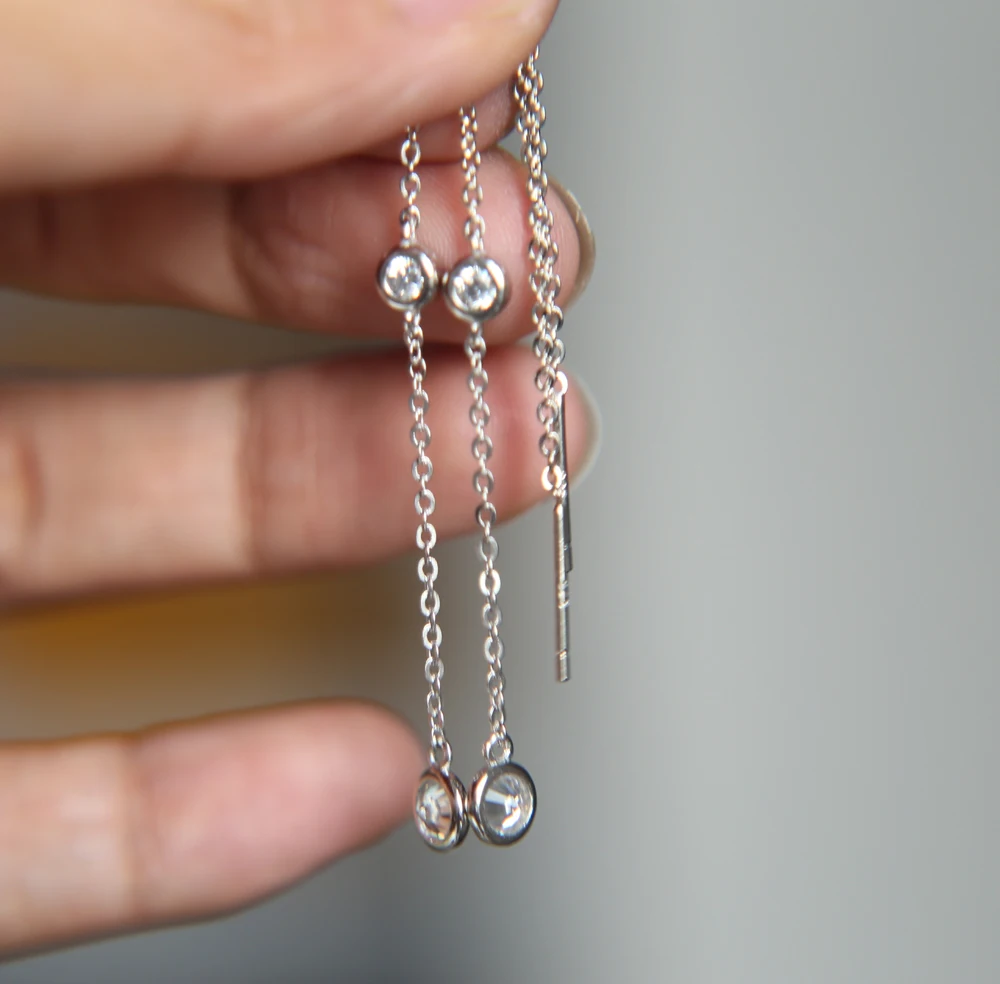 Pendientes Mujer новые серьги высокое качество Aaa ободок шикарные Tready женские ювелирные изделия 925 пробы цепочка серьги из ниток