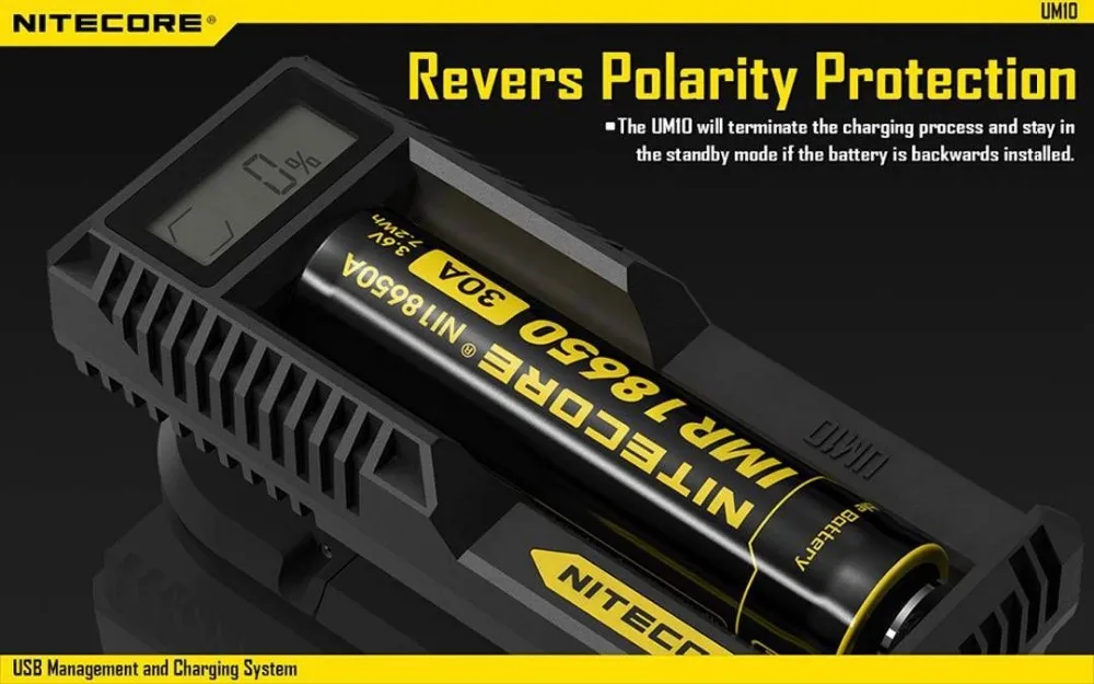 Nitecore UM10 цифровое умное USB зарядное устройство 18650 17650 17670 RCR123A 16340 14500 | Лампы и