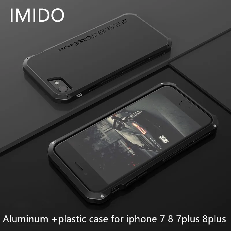 For iPhone 7 8 7plus 8plus Luxury Armour Metal silicon Aluminum +PC Phone Case iphone7 iphone8 Shockproof phone case |