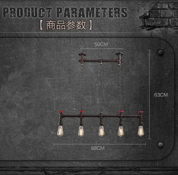 Ретро Лофт Стиль водопроводные трубы лампа Эдисона подвесной светильник