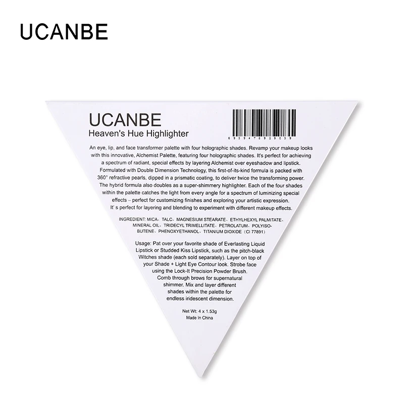 UCANBE Face Duo хромированный призматический хайлайтер набор свечения 4 цвета Экстра осветляющая пудра палитра макияж Радужный мерцающий хайлайтер