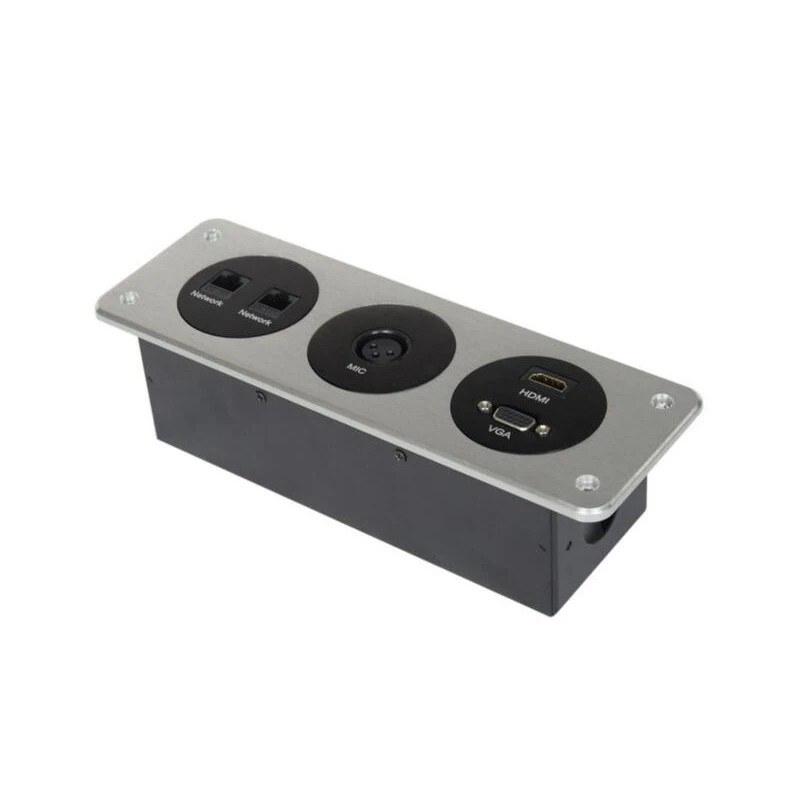 

Hotel Wall Outlet with 2 Networks, MIC, HDMI, VGA Multi-Function Electric Sockets Grounded Plug Outlet For Office Meeting Room