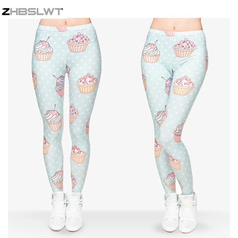 Модные женские леггинсы ZHBSLWT с 3D принтом фруктов космической галактикой штаны
