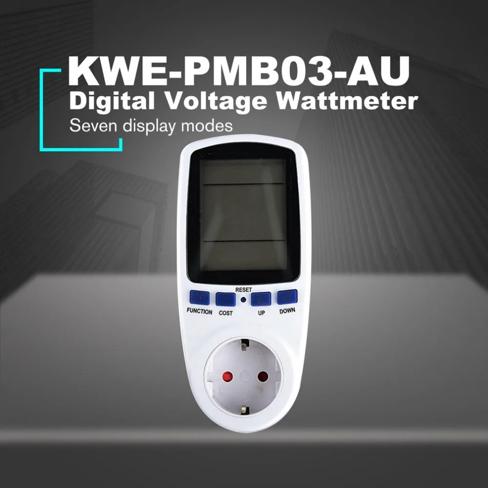 KWE PMB01 розетка цифровой Напряжение ваттметр Мощность потребления ватт счетчик