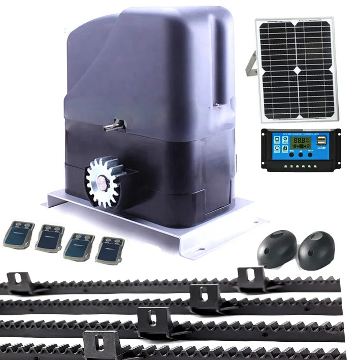 kit3 800 кг DC12V металлическое основание раздвижные двери операторский мотор с 4 передатчиками 6 м нейлоновые стойки солнечная панель y контроллер - Color: kit3