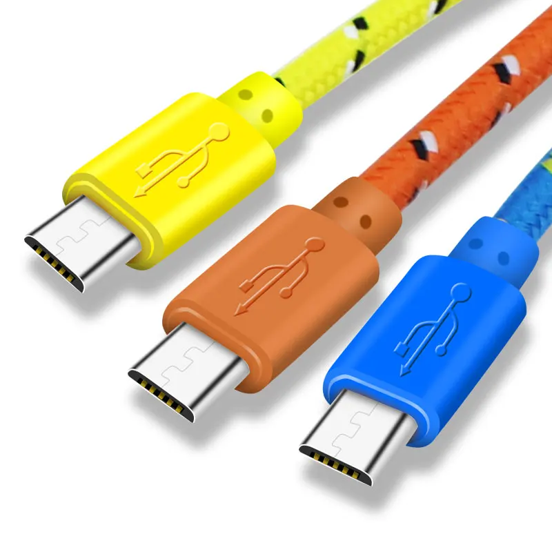 Кабель Micro USB с нейлоновой оплёткой для Samsung Galaxy S7 6 Xiaomi HTC LG NokiaTablet кабель быстрой