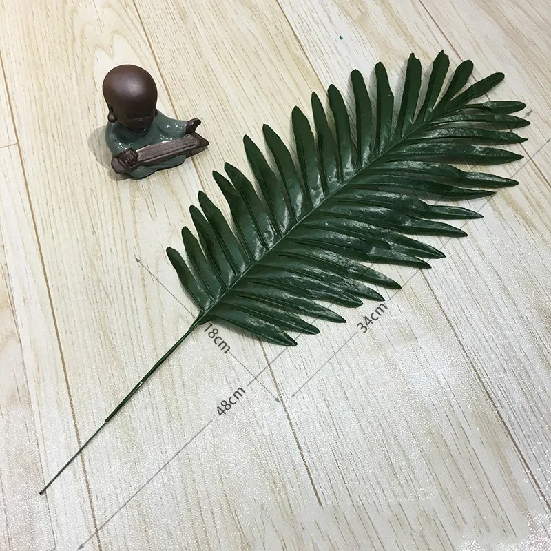 Coconut leaf 34cm 1 шт. искусственные листья тропические Пальмовые Листья Имитация листьев для свадьбы Гавайские Луау тематические вечерние украшения для дома и сада - Цвет: Coconut leaf 34cm