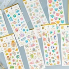 1X милые золотые фольги единорога, цветы, созвездие, кристаллы, DIY наклейки, декоративный дневник, альбом, наклейка, Студенческая поставка