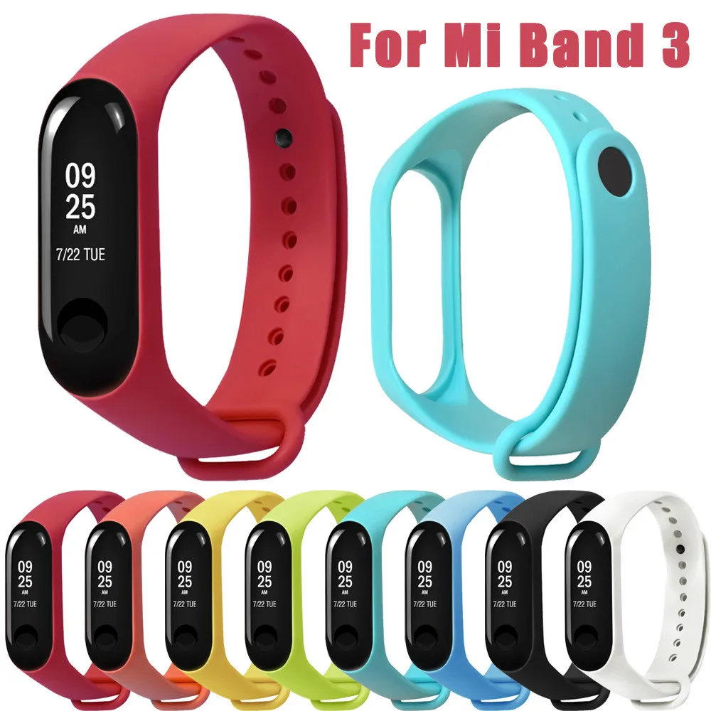Модный мягкий силиконовый ремешок из ТПЭ сменный высокого качества для Xiaomi Mi Band 3