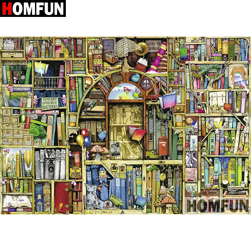 Алмазная 5D картина с квадратными/круглыми стразами HOMFUN мультяшная книга вышивка