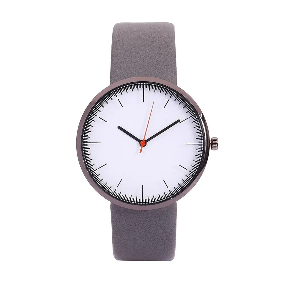 Парные часы кварцевые Кожаный ремешок круглый стеклянный циферблат Мужские и