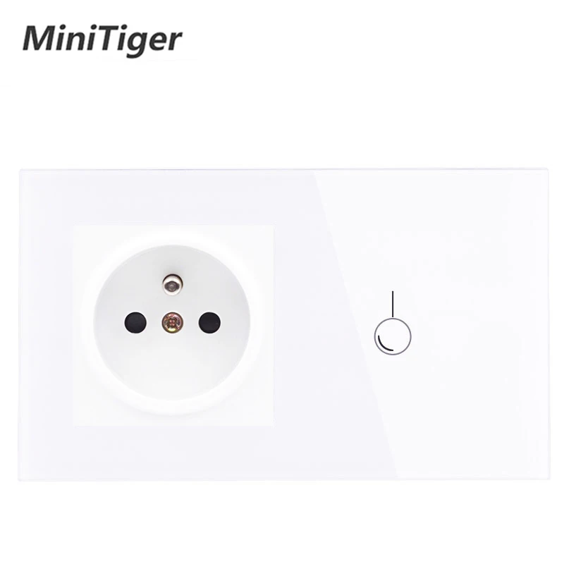 Настенный сенсорный выключатель Minitiger французская стандартная розетка 16 А 1