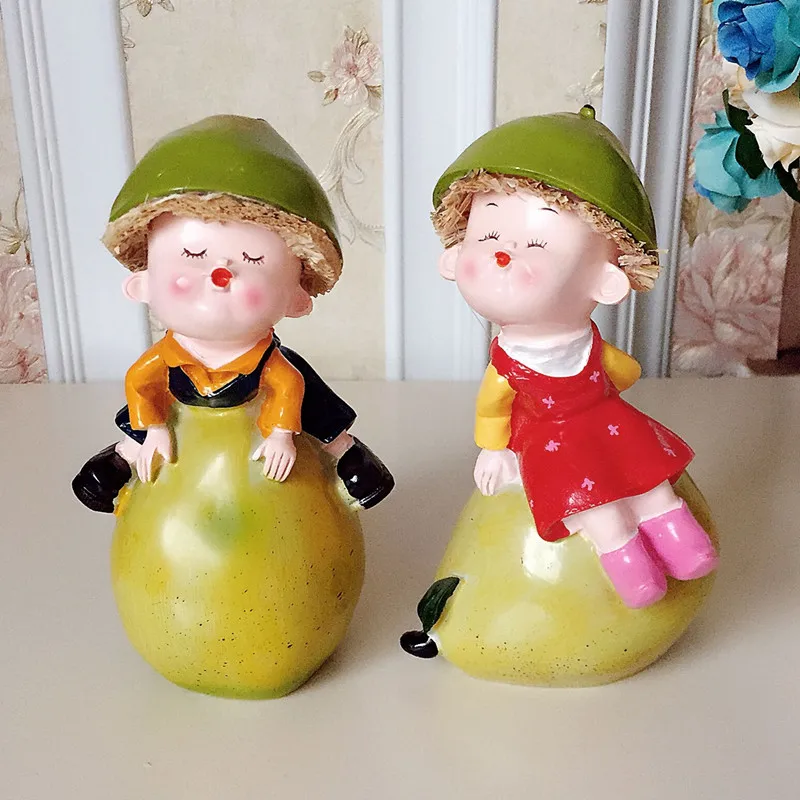 Креативные украшения для дома груши кукла смола маленькая статуэтка европейское
