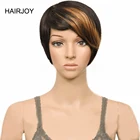 HAIRJOY синтетические волосы женщины разноцветные челки Короткий прямой парик Термостойкое волокно 7 цветов в наличии БЕСПЛАТНАЯ ДОСТАВКА