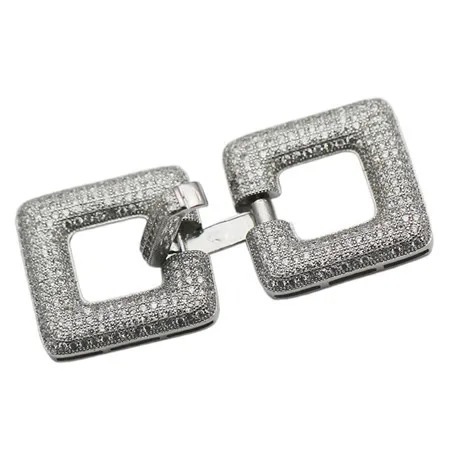 Beadsnice чистого 925 пробы серебра кубического циркония DIY ювелирных изделий складной над застежкой ювелирных изделий Разъем составные части ожерелья ID35282