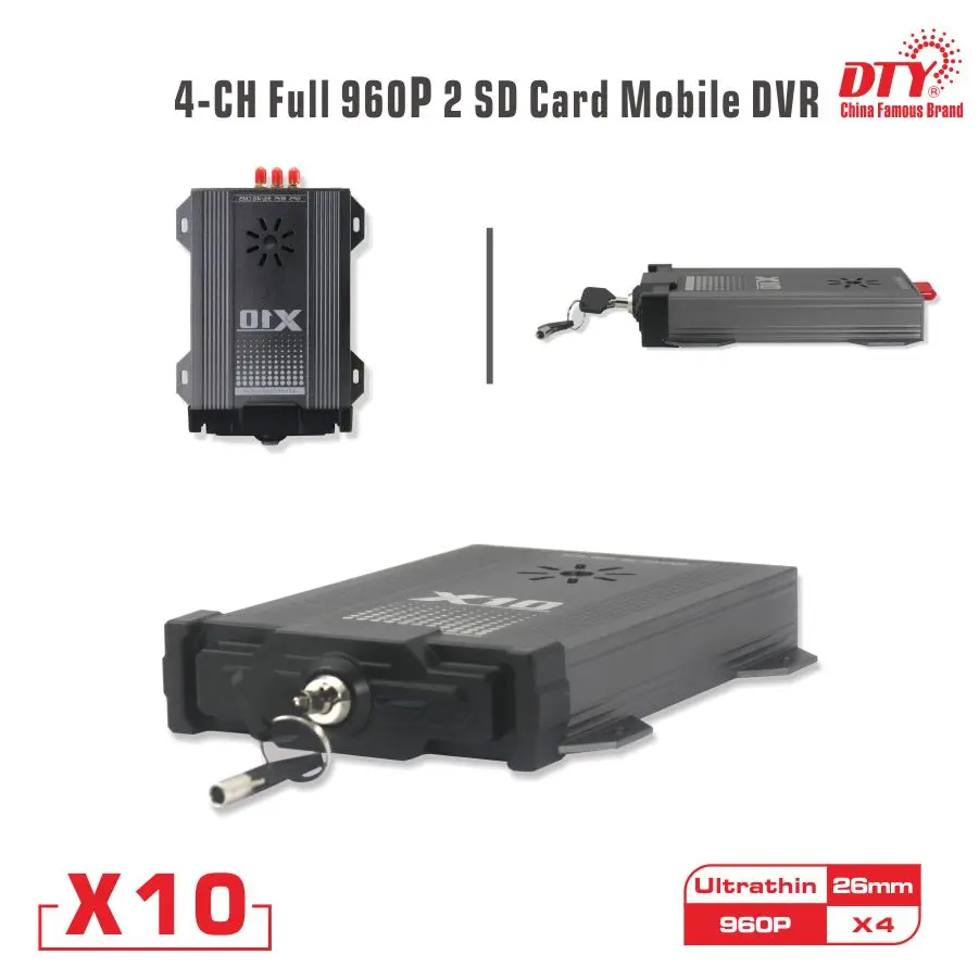 X10 GPS Прямая поставка с фабрики 4 канала 720 P двойная sd карта mdvr для автомобиля 4ch ahd