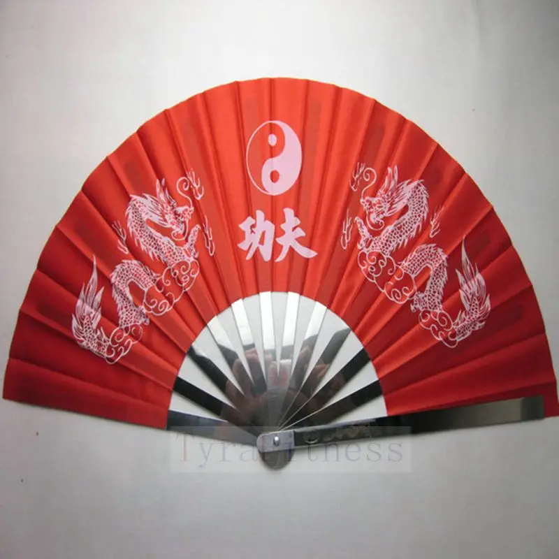 Новый китайский кунг фу веер Wushu Dragon рама из нержавеющей стали черные боевые