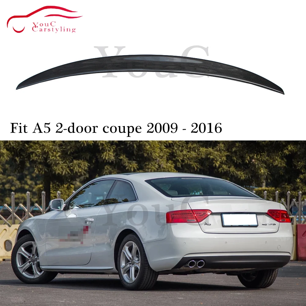 

S5 Style Carbon fiber rear spoiler trunk boot tail Lip splitter for Audi A5 2-door coupe Car Styling rear bumper spoiler 09 - 16
