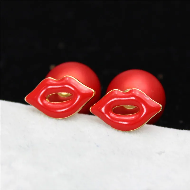 Новый дизайн модная брендовая бижутерия серьги-гвоздики с двойным искусственным