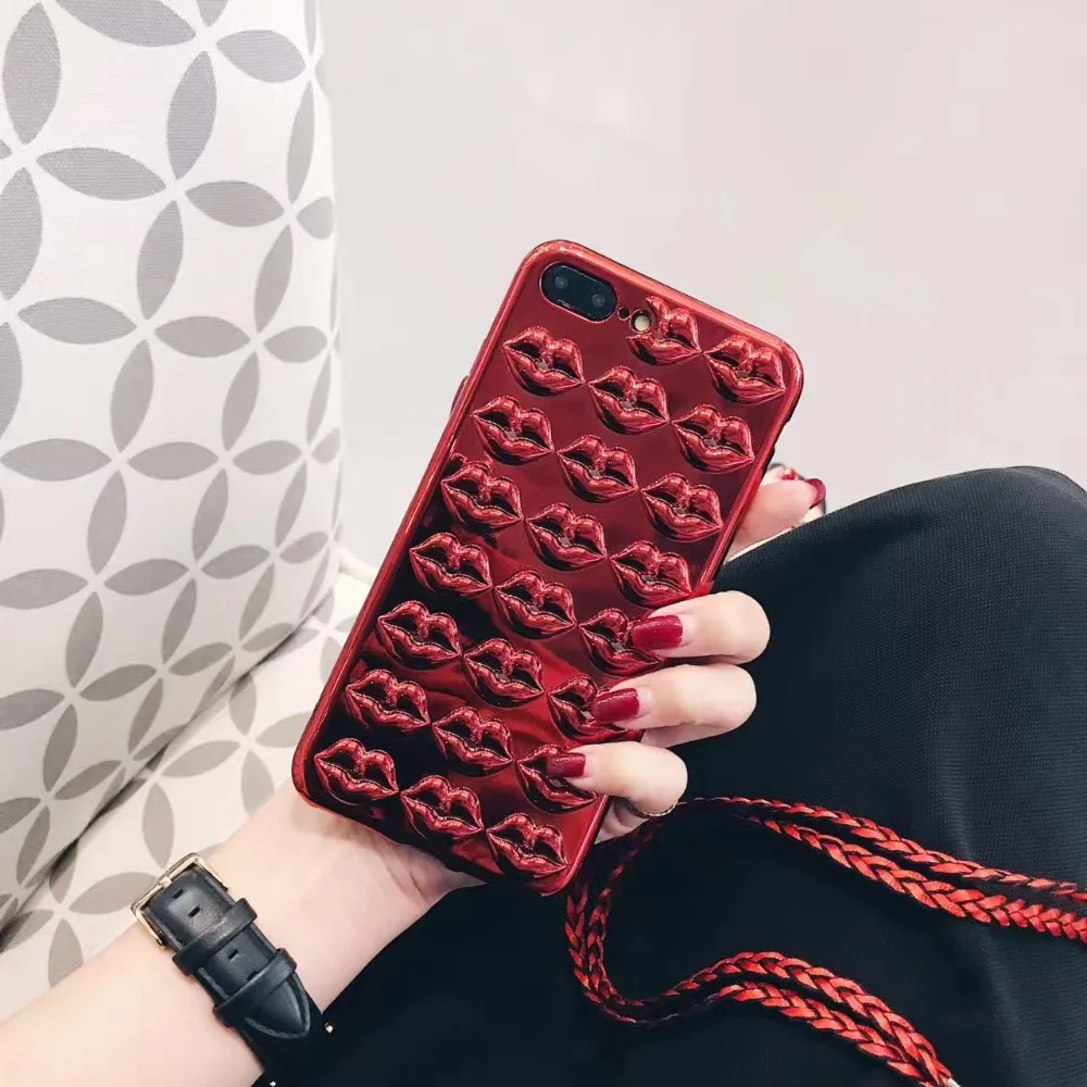 Новые горячие сексуальные губы чехлы красный Цвет гель мягкие для мобильных