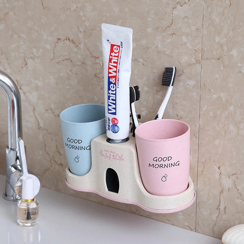 1 комплект пшеничной соломы держатель зубной щетки Автоматический Диспенсер