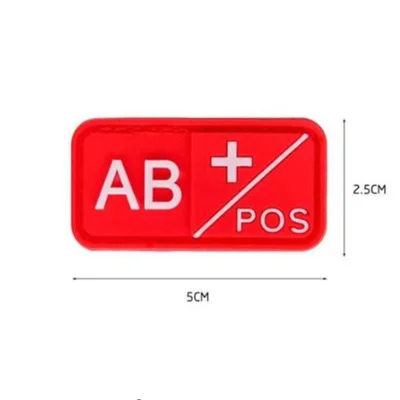 3D ПВХ патч A+ B+ AB+ O+ Положительный POS A-B-AB-O-отрицательный NEG Тип крови группа патч тактический боевой патчи военные значки - Цвет: 26