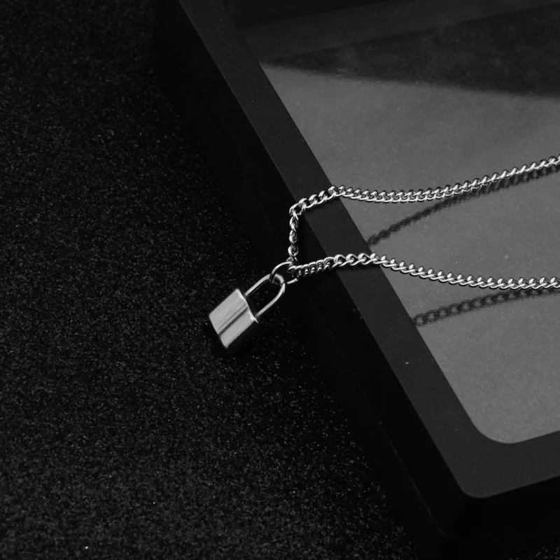 Ожерелье с подвеской висячий замок для мужчин и женщин цепочка кулоном из