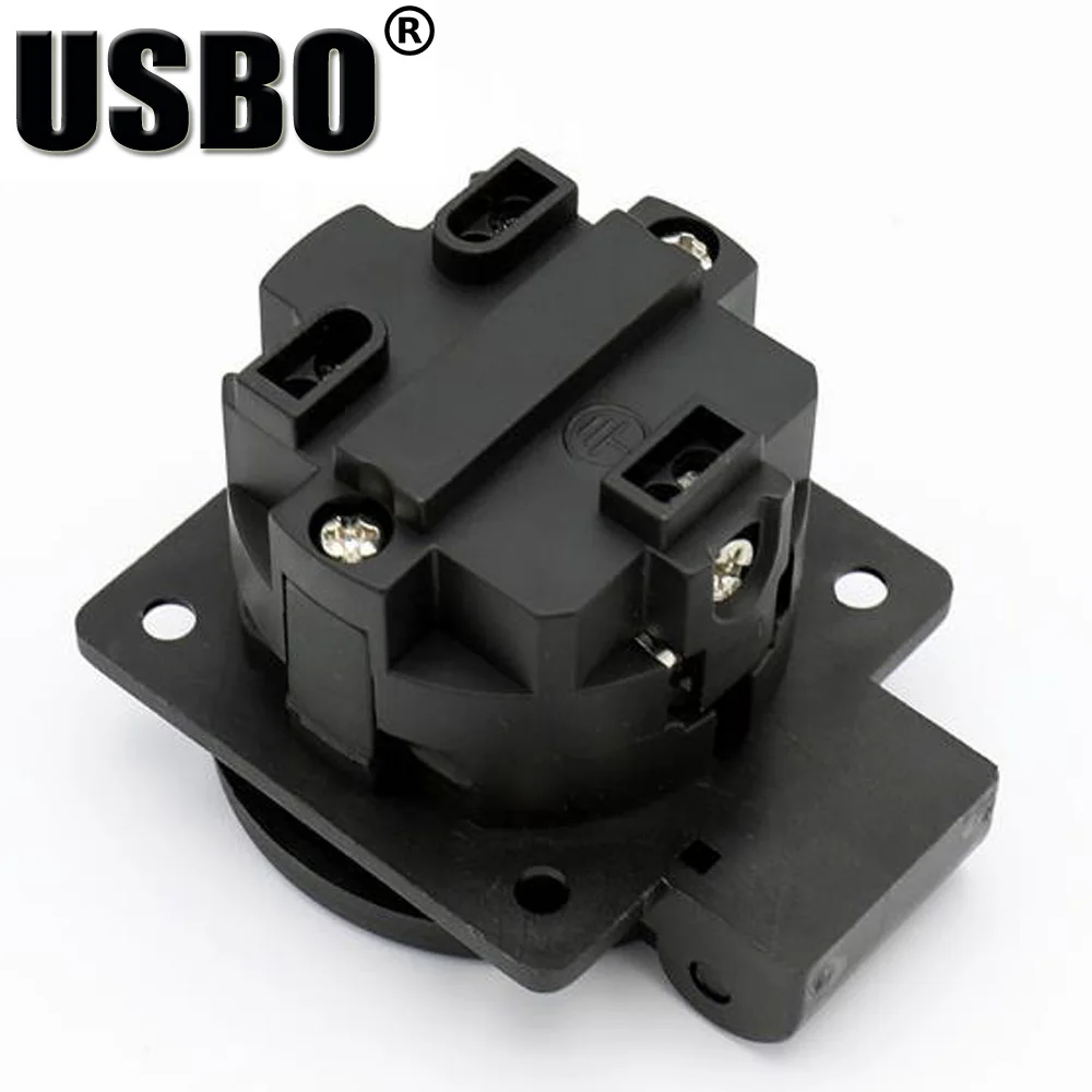 Черная круглая крышка итальянская стандартная розетка IP54 2P + PE 16A 250В переменного