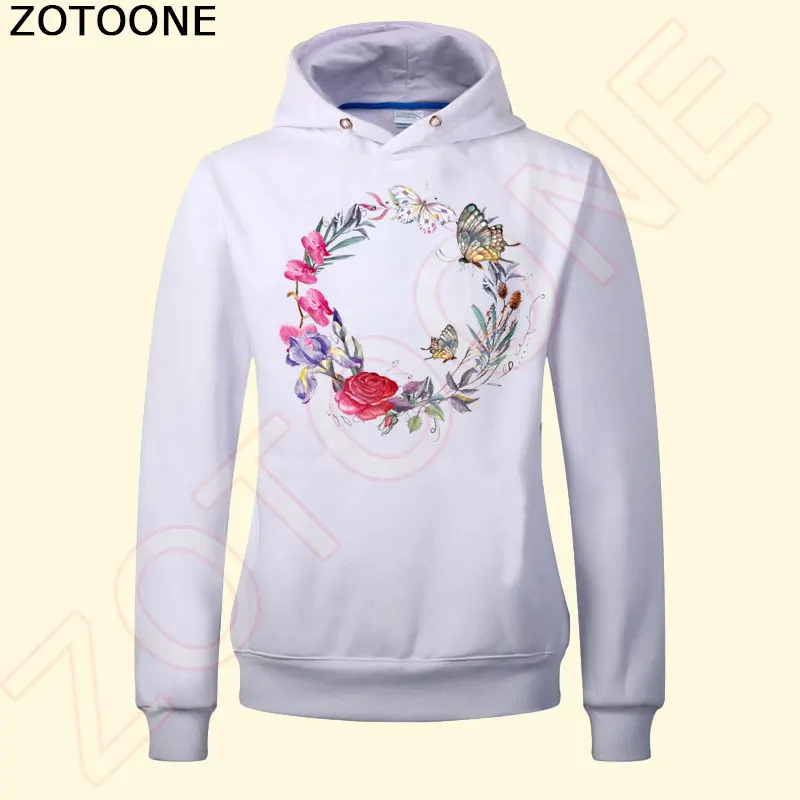 Нашивки ZOTOONE с цветами и бабочками термоклейкие Значки для одежды аксессуары