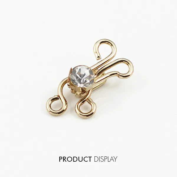 10 шт. прозрачные Стразы золотого цвета с крючком и глазами застежкой на талии