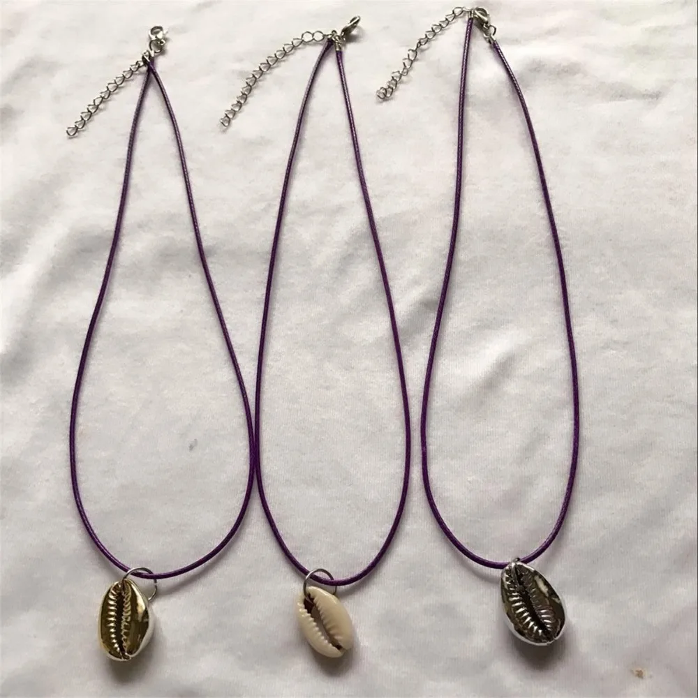 Харадзюку бохо уличный шик простой вид Cowrie море золото натуральный корпус колье