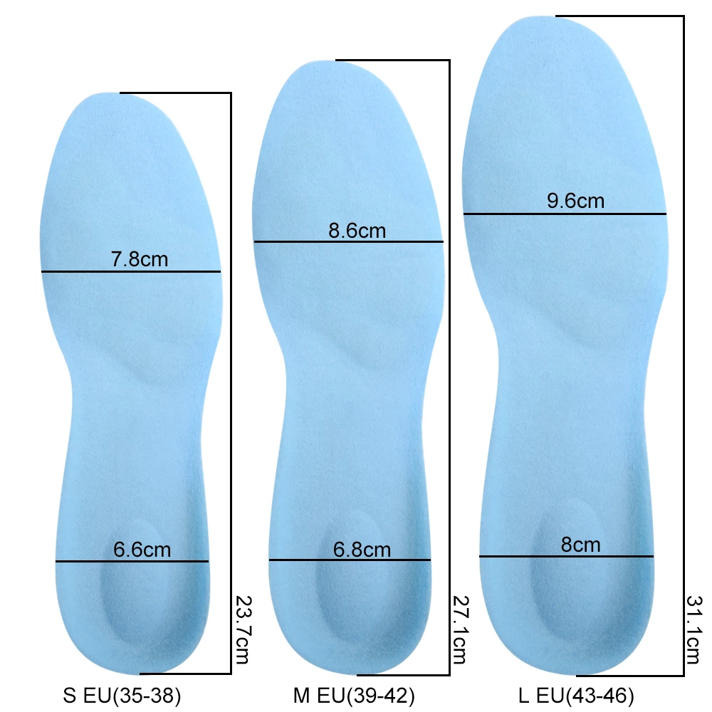 

Elino Silicone Sport Insoles Shock Absorption Anti-slip Shoes Pads Massage Soles for Men Women Pain Stress Relief Foot Care