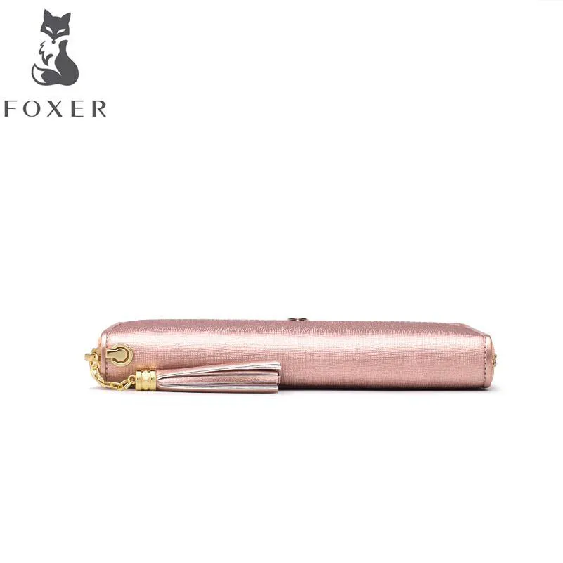 FOXER Сумки Женский Длинный кошелек 2020 Новый кожаный клатч большой емкости|Клатчи| |
