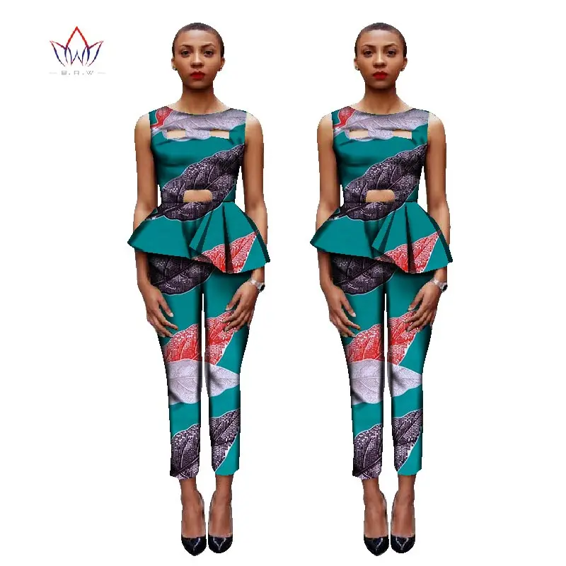 Одежда в африканском стиле укороченные топы комплект из 2 предметов женская одежда длинные штаны