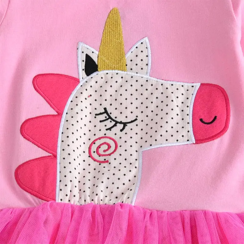 Dxton Baby Girl Dresses Cartoon Kids Girls Clothes Christmas Vestidos Long Sleeve For 3-8 Year LH4575 | Детская одежда и обувь