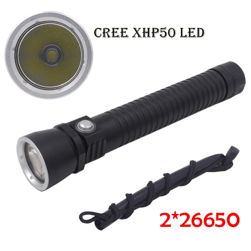 Светодиодный фонарь CREE XHP50 на 2500lm водонепроницаемый светильник подводный