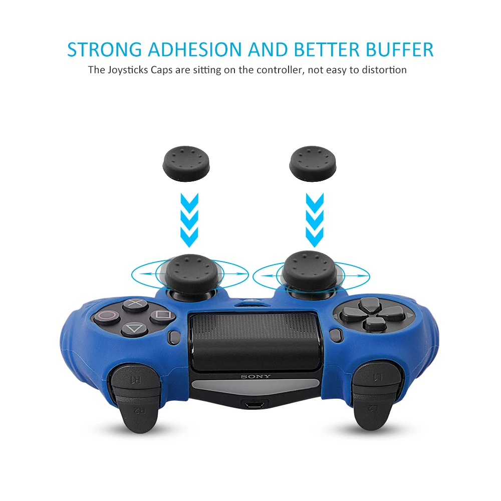 Высокое качество чехол для PS4 с 8 шт. Stick Thumb ручки анти скольжения силиконовые сцепление чехол для Playstation 4 DualShock4 контроллер