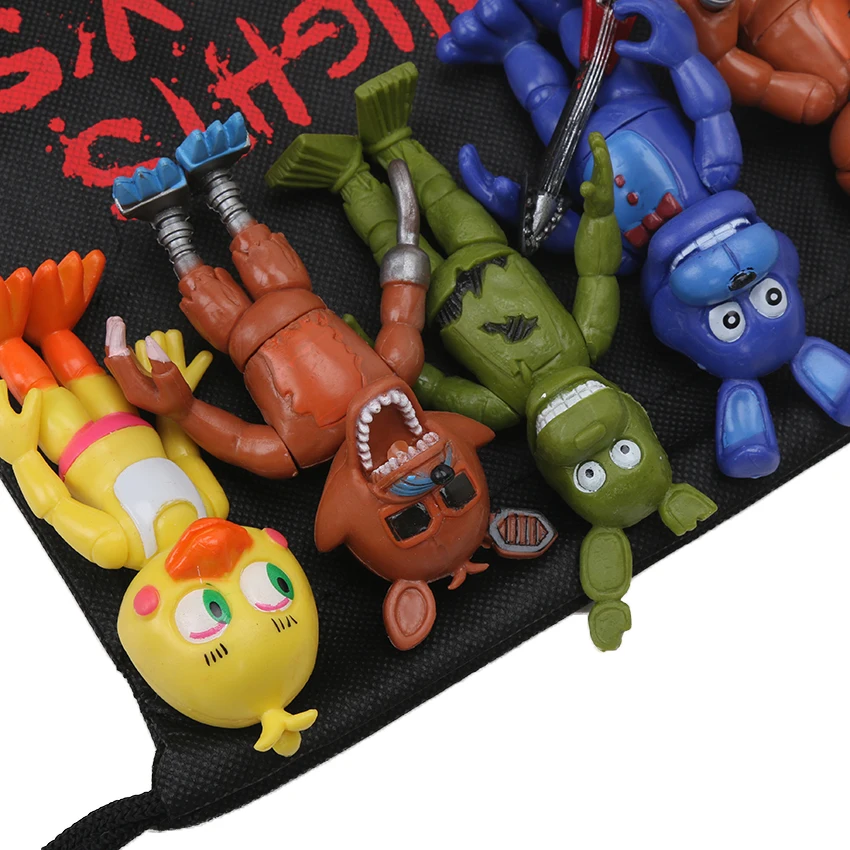 Набор из 13 фигурок FNAF из ПВХ с подарочной сумкой 10-11,5 см Five Nights At Freddy's Freddy Fazbear Foxy Dolls Toys brinqudoes
