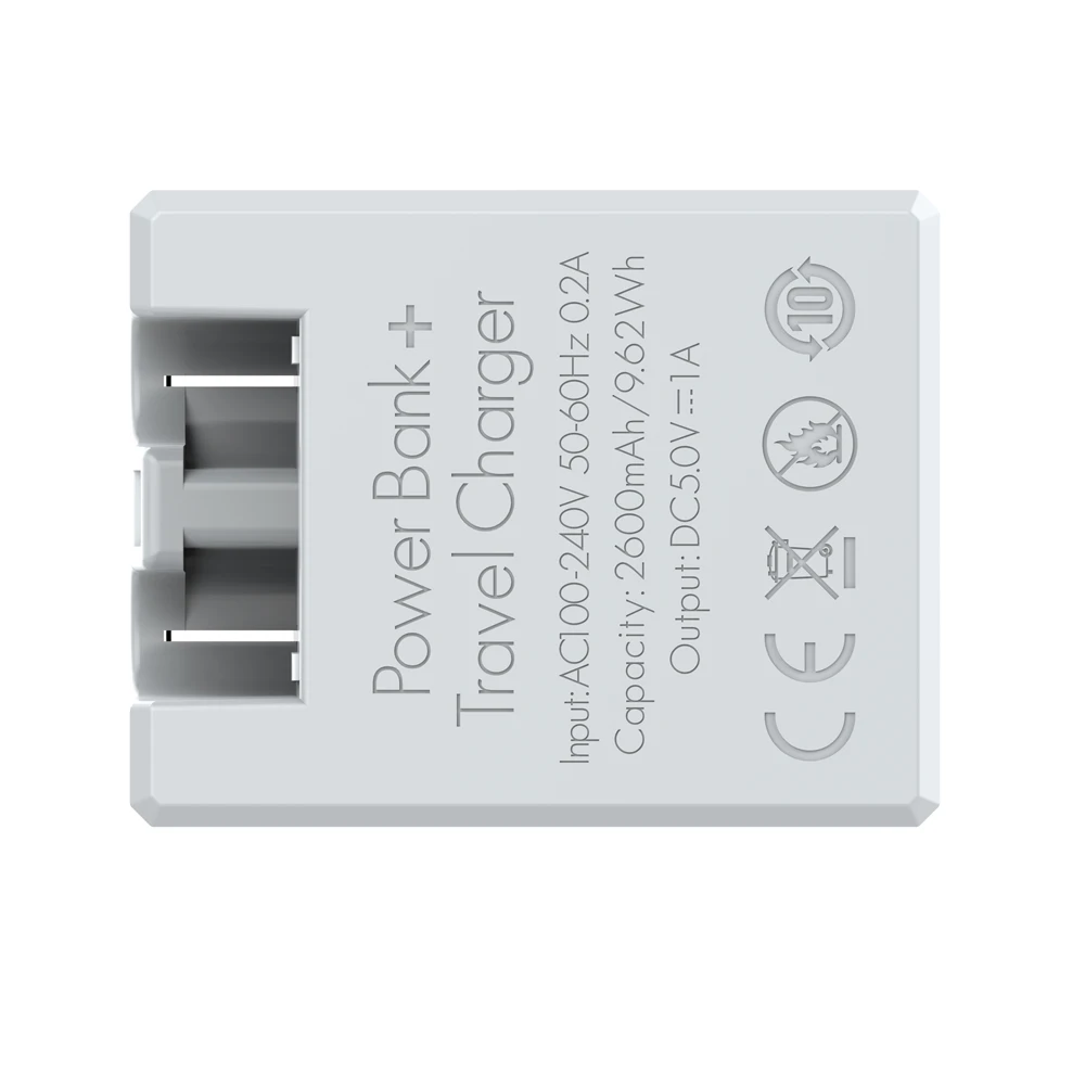 LDNIO 2600 mAh 2 в 1 power bank с настенным usb-зарядным устройством для мобильного телефона samsung/iPhone 7/8/X