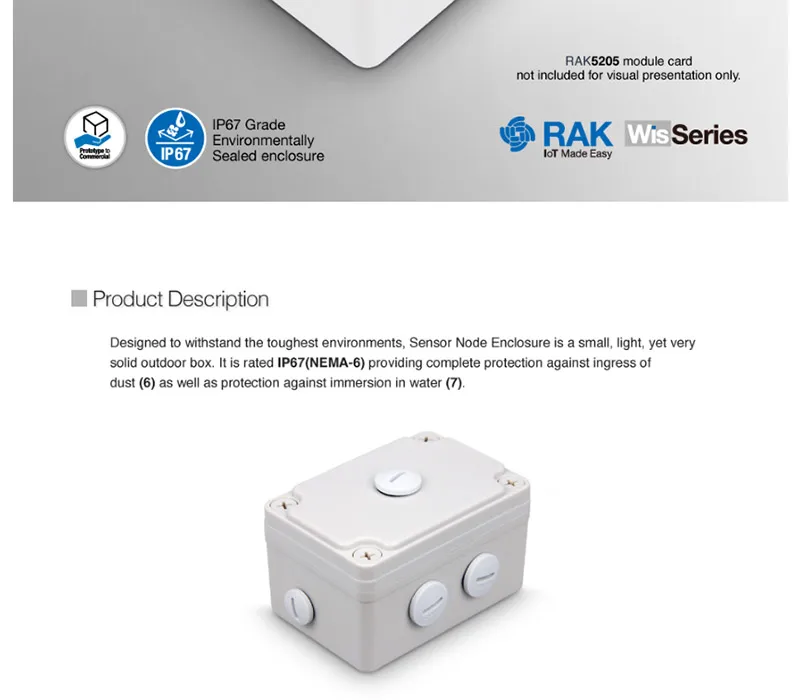 IOT Открытый датчик узел корпус для RAK5205 модуль трекера RAK8212 iTracker доска IP67 Номинальная Водонепроницаемая LoRa аксессуары Q051