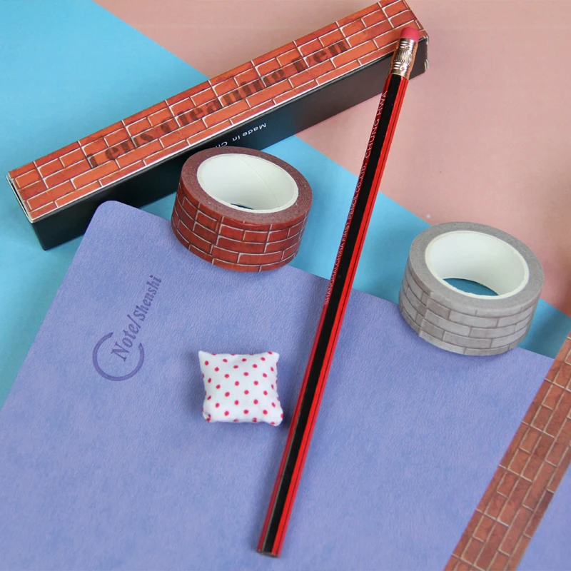 20 мм Широкий кирпичная стена дерево блоки Винтаж лента для декорации Washi DIY