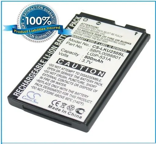 LGIP-531A батарея для LG 236C A100 Amigo A170 C195 G320GB GB100 GB101 GB106 GB110 GB125 GM205 GS101 KG280 KU250 KX186 KX190 |
