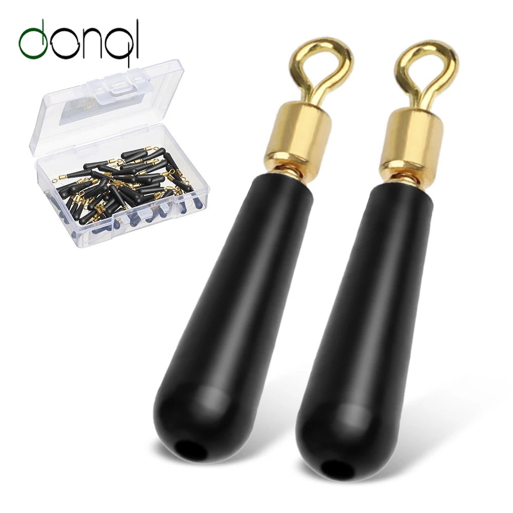 

DONQL 50pcs/ Box High Quality Drift Fishing Floats Seat Copper Head Rubber Bobber For Led Fishing Float Rotation Buoy Seat