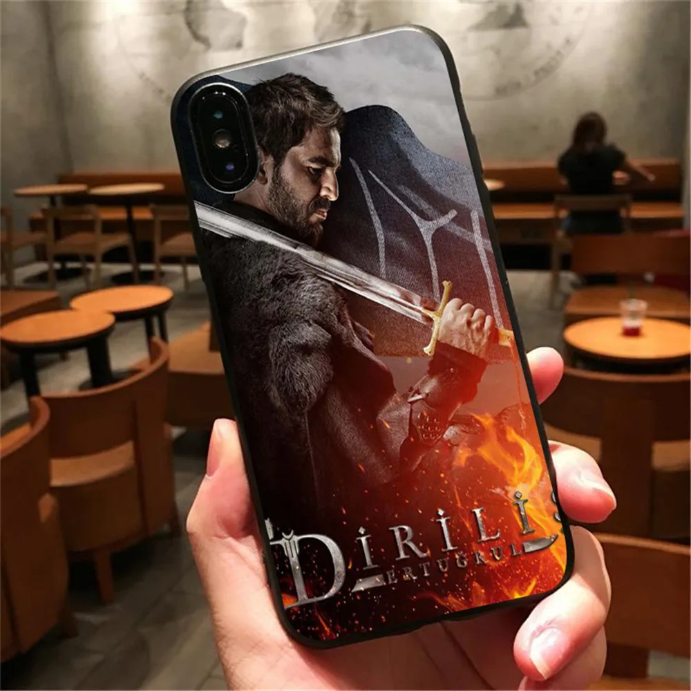 ТВ Dirilis Ertugrul Черный силиконовый чехол-накладка из мягкого ТПУ чехлы Чехол для iphone 8 7 6 6s plus X Xr Xs Xmax 5 защитный корпус
