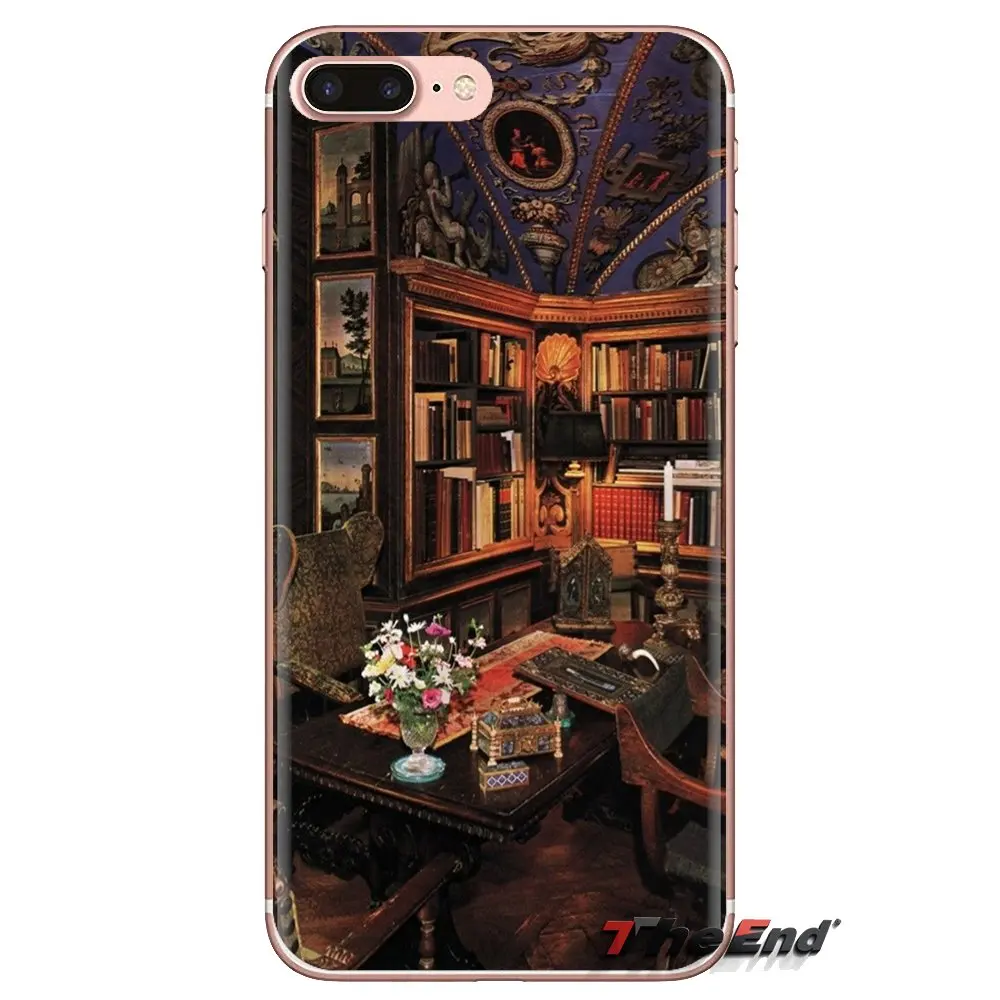 Library fantasy art books Transparent Soft Cases Covers For Xiaomi Redmi 4A S2 Note 3 3S 4 4X 5 Plus 6 7 6A Pro Pocophone F1 |