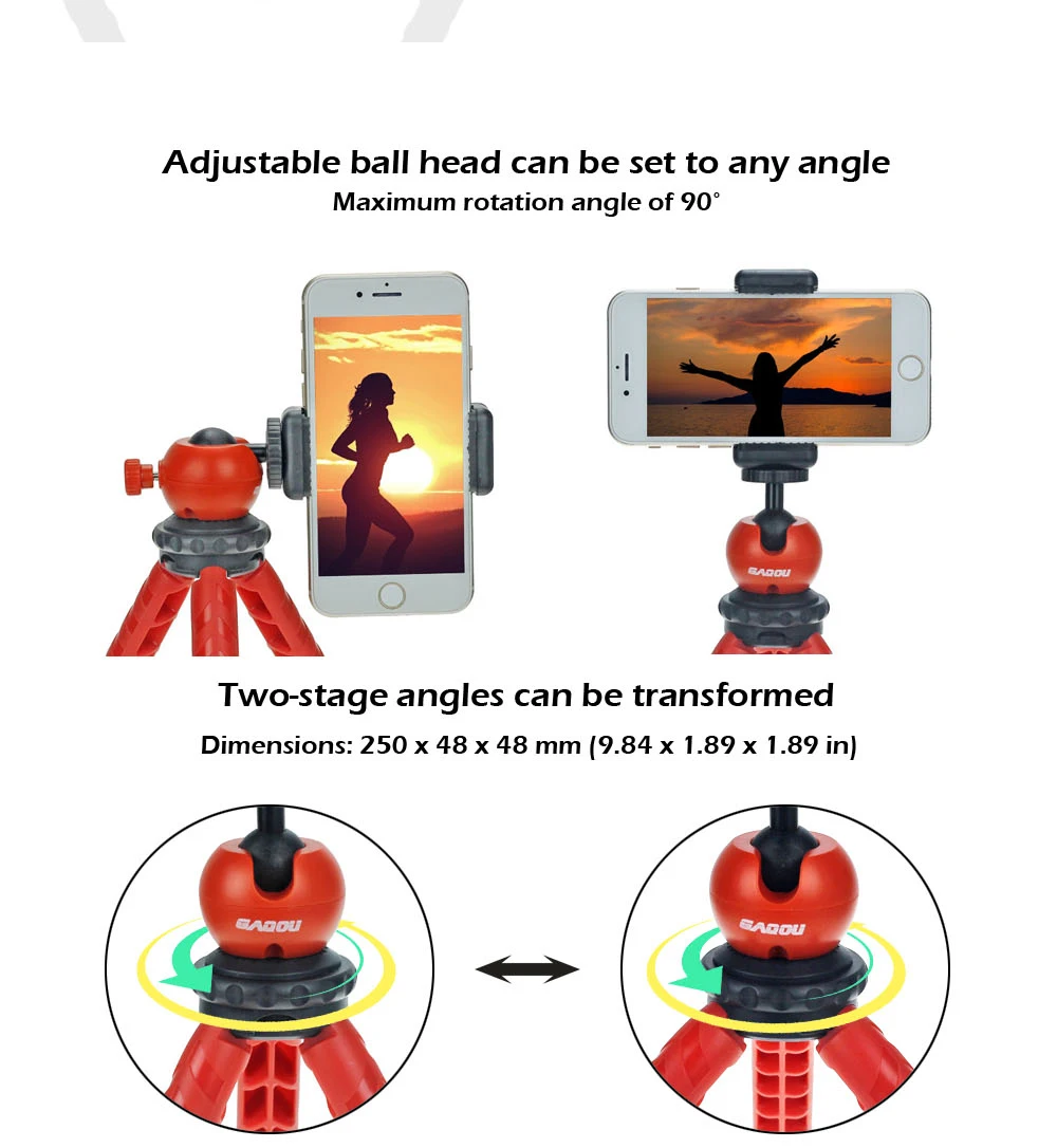 GAQOU Мини дорожный Штатив для iPhone гибкий портативный Gorillapod мобильный телефон Трипод для Gopro Hero DSLR цифровая камера Statief