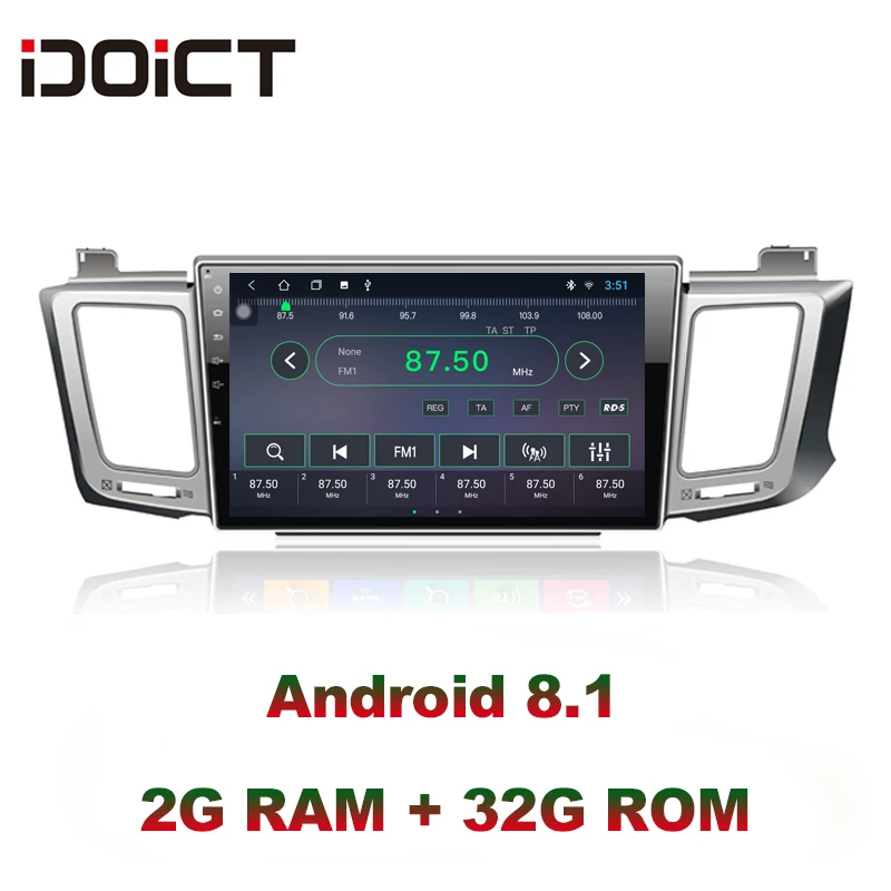 

IDOICT Android 8.1 IPS 2G+32G 8 CORE Car DVD Player GPS Navigation Multimedia For Toyota Rav4 Radio 2014-2017 car stereo